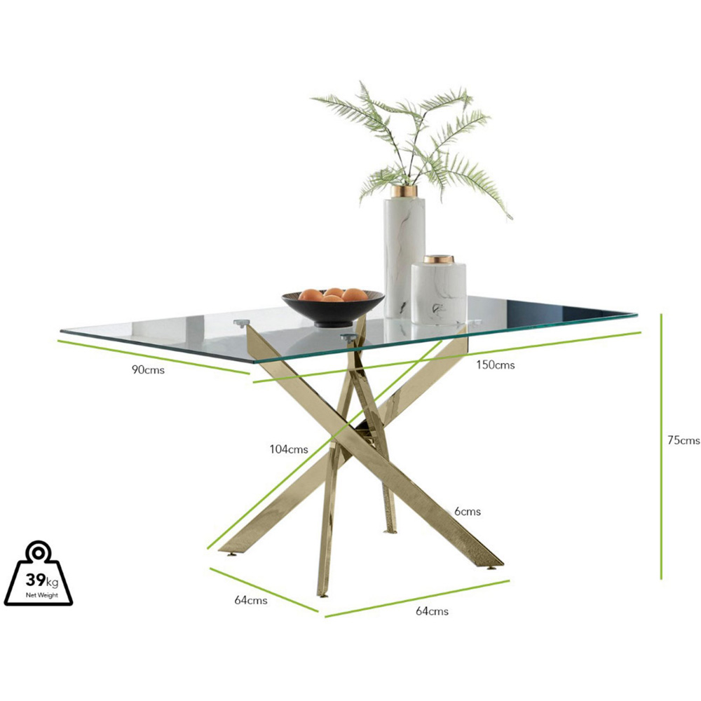 Furniturebox Tavolo Solara 6 Seater Dining Set Cappuccino and Gold Image 8