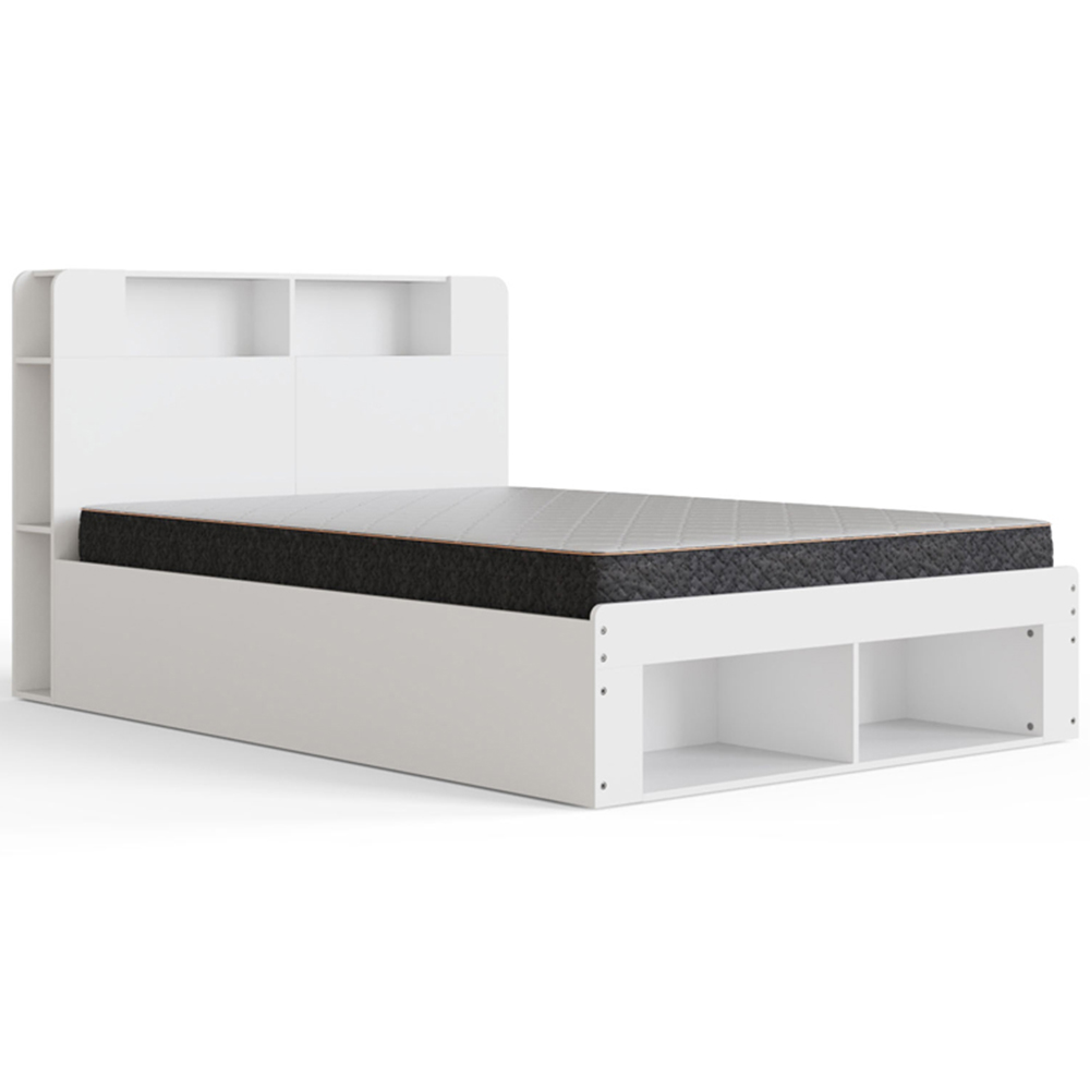 GFW Anya Double White Wooden Ottoman Bed with SC Bonnell Mattress Image 2