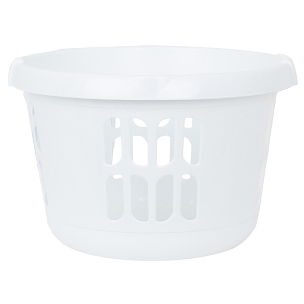 Wham 2 Piece Casa Plastic Laundry Basket & Hamper Set Ice White Image 4