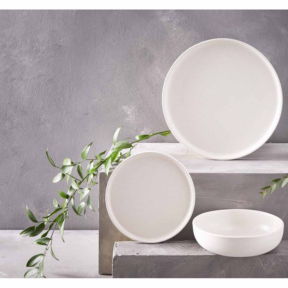 Wilko Cream Speckled Dinner Set 12pc Image 3