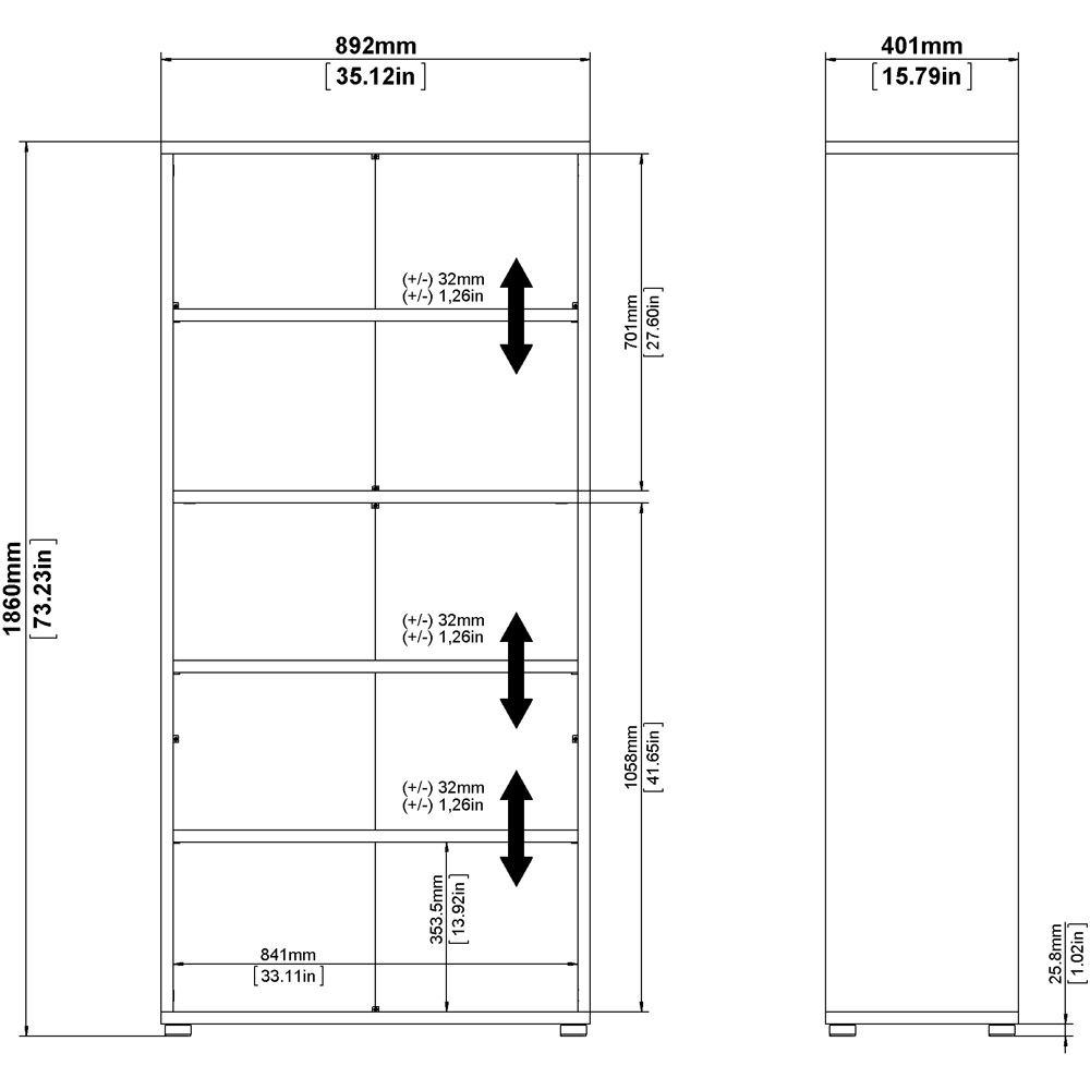 Florence 2 Door 2 Drawer 2 Shelf Oak Bookcase Image 8