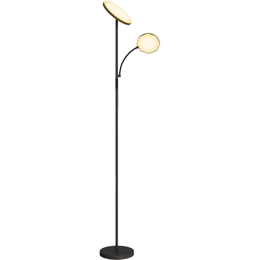 HOMCOM 2 Way Black Floor Lamp with 4 Scene Modes Image 1