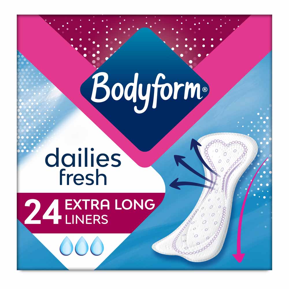 Bodyform Daily Fresh Extra Long Pantyliners 24 pack Image 1