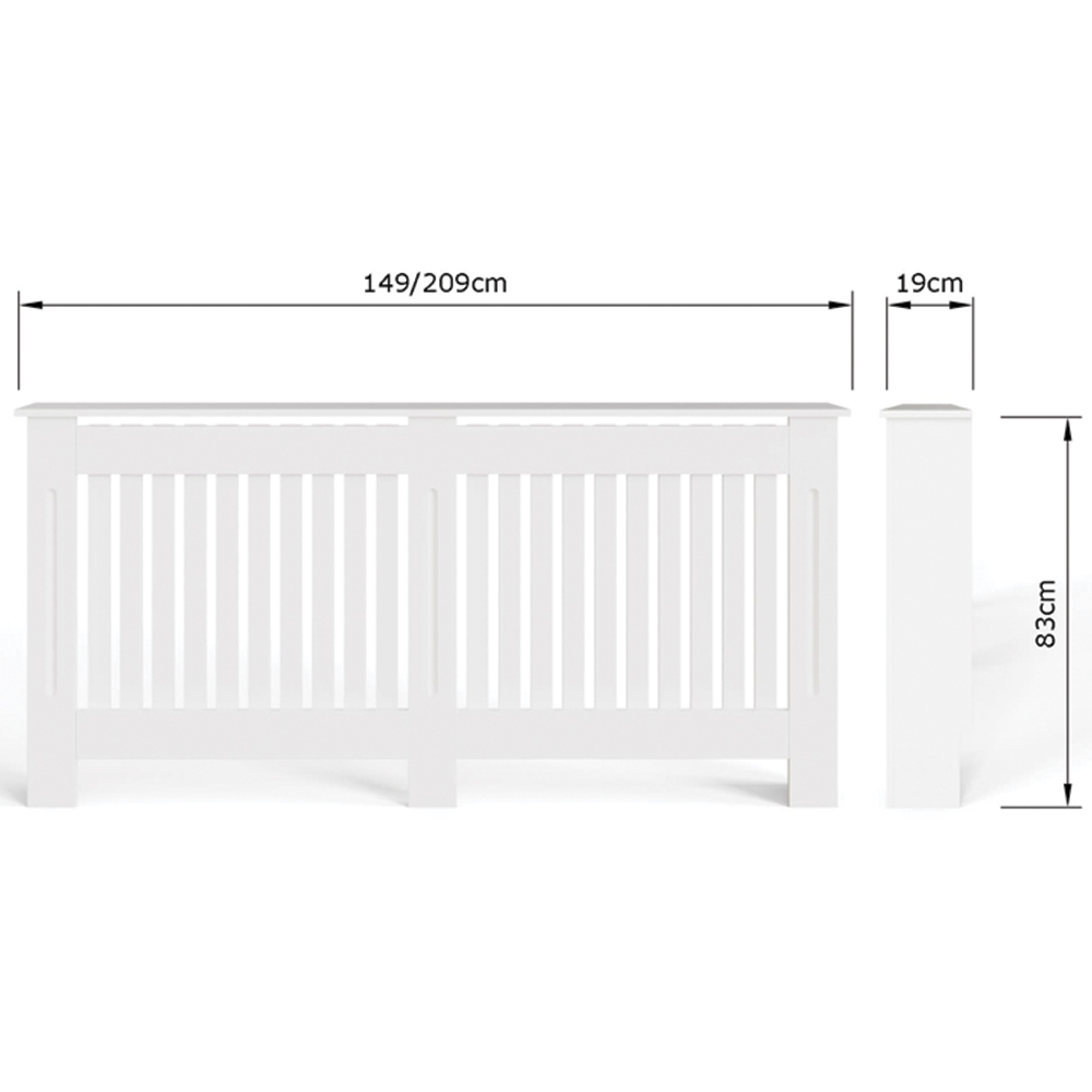 GFW Harrison White Open Slat Radiator Cover XL Image 8