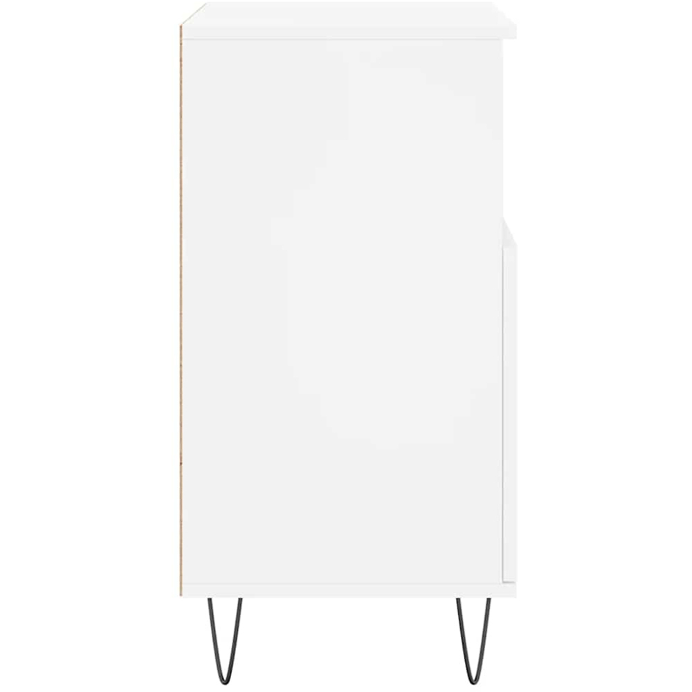 vidaXL 2 Door 2 Shelf White Sideboard with Metal Legs Image 7