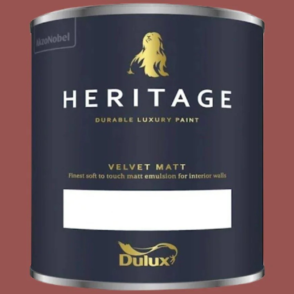Dulux Heritage Walls and Ceilings Red Ochre Velvet Matt Emulsion Paint 1L Image 2