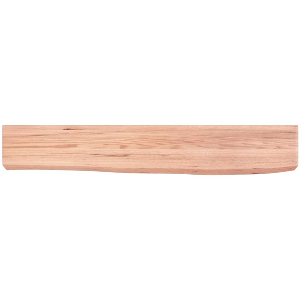 vidaXL 60 x 10 x 6cm Light Brown Solid Oak Wall Shelf Image 3