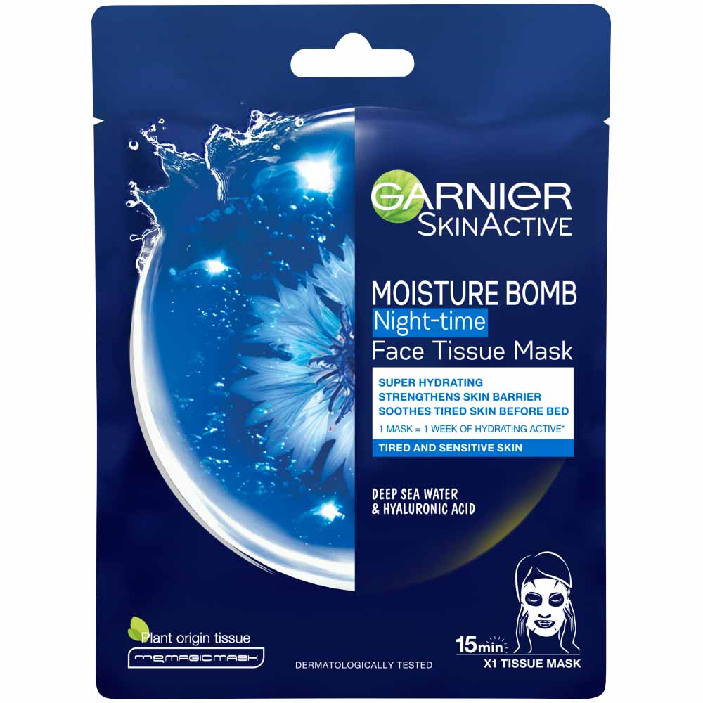 Garnier Moisture Bomb Night-Time Face Sheet Mask Image 1