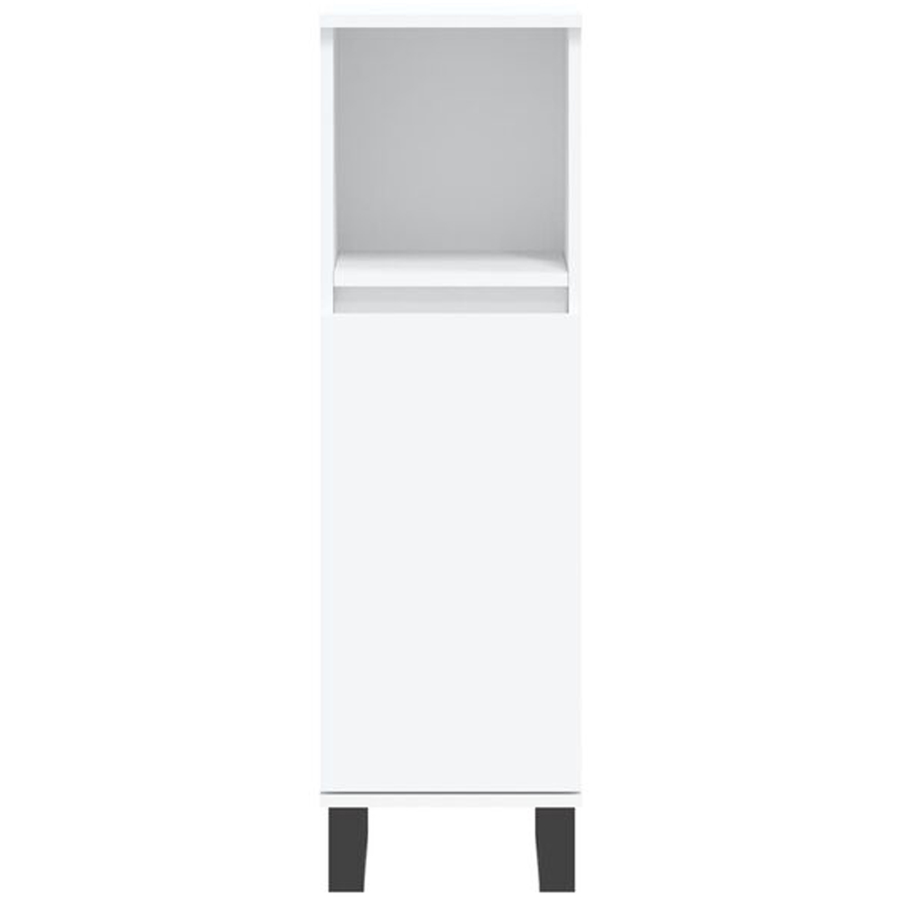 vidaXL Single Door Single Shelf White Slim Freestanding Bathroom Cabinet Image 4