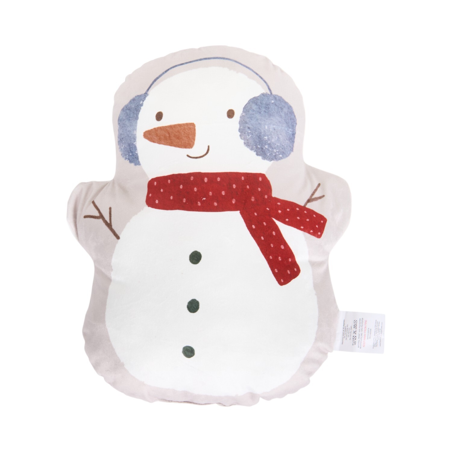 Sweet Snowman Shaped Cushion White Image 1