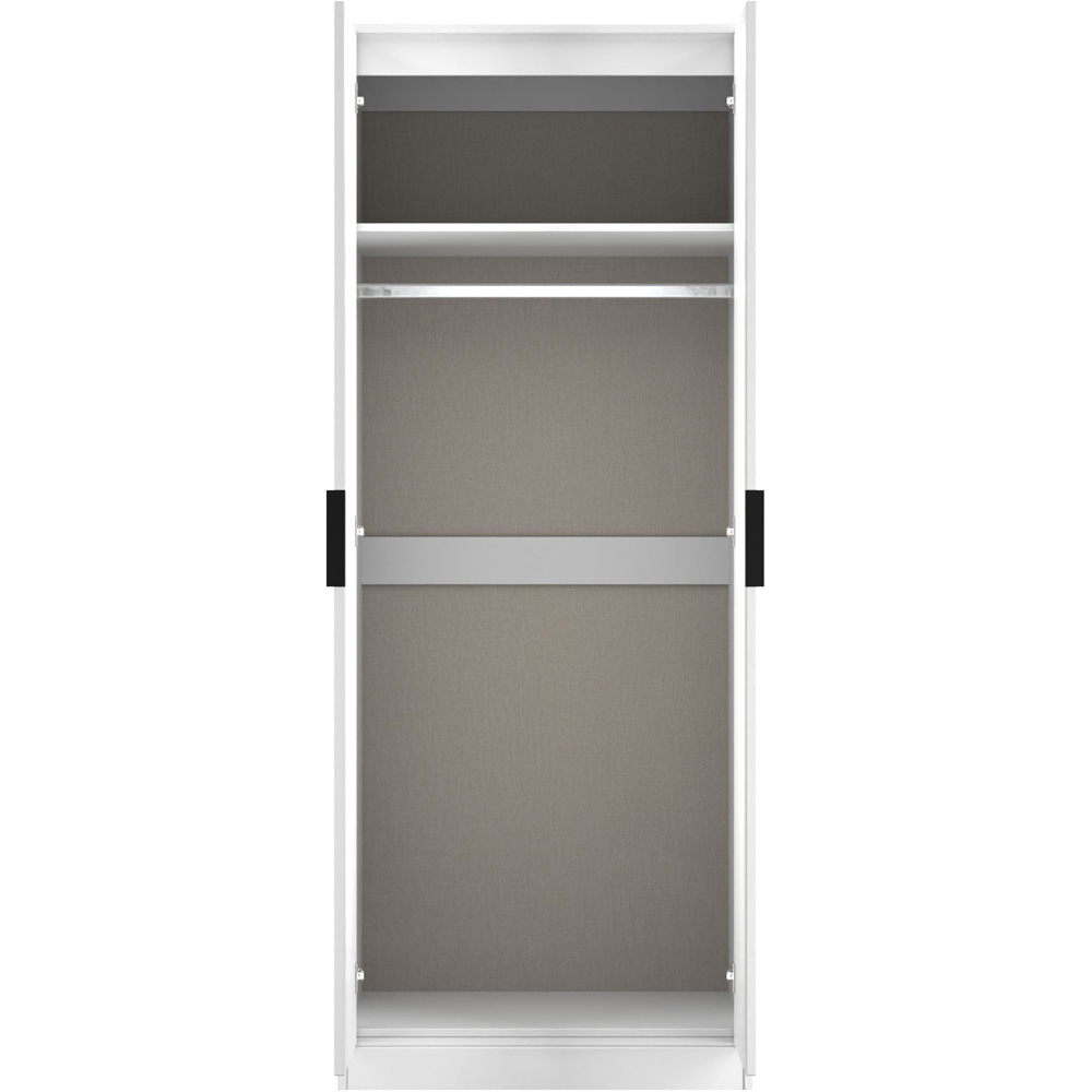 Crowndale Fluted 2 Door White Matt Tall Wardrobe Ready Assembled Image 7