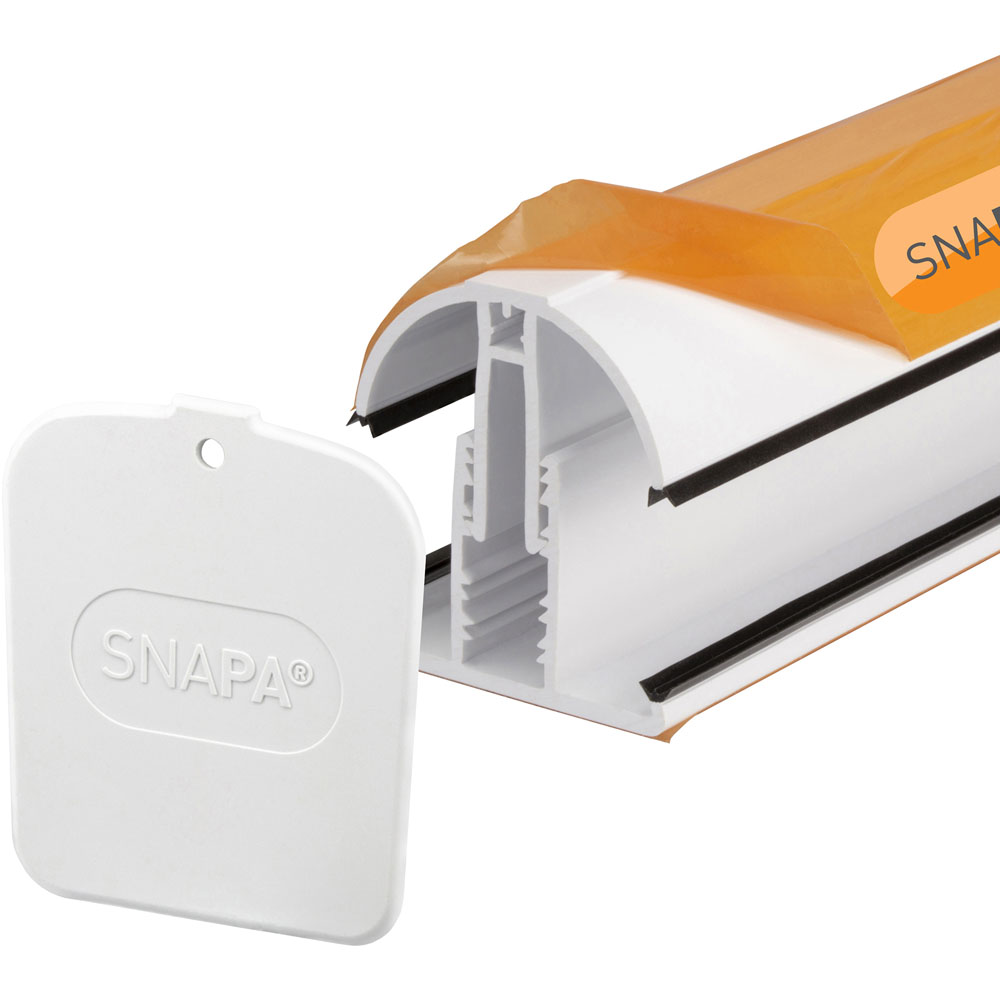 Snapa White Lean-to Bar 2m with Endcap Image 1