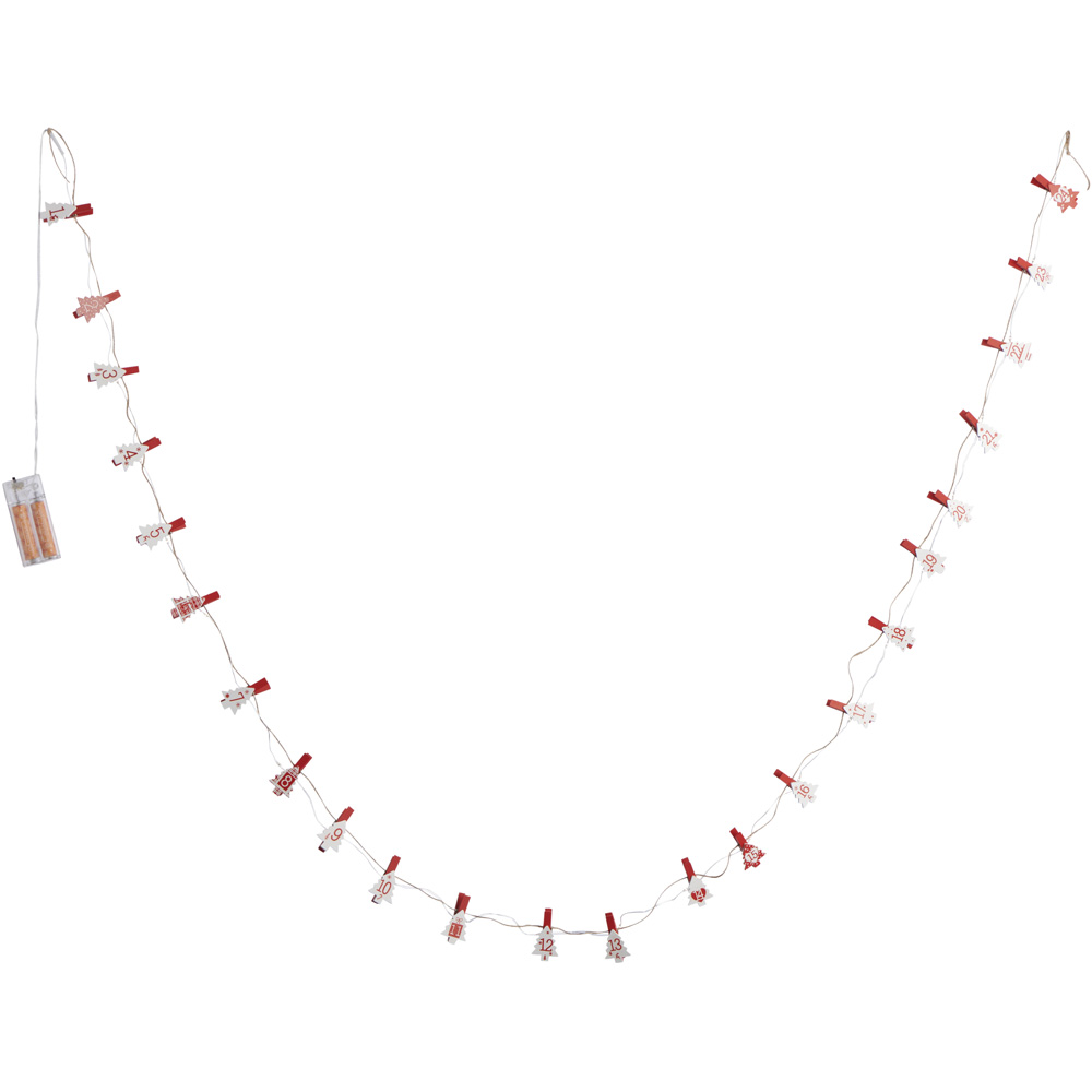 Wilko 1.8m B/O Advent Clip String Lights Image 2