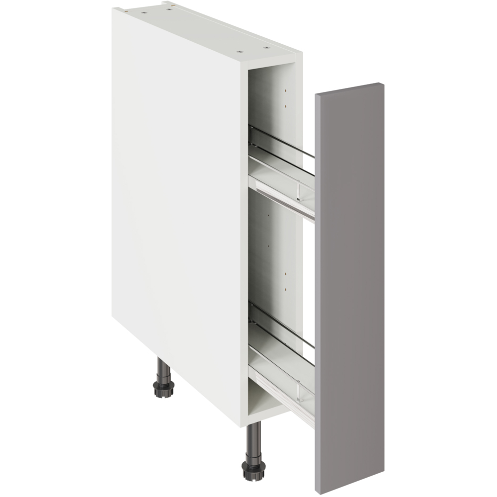 Kitchen Kit Shaker Matt Dust Grey Pull Out Base Kitchen Cabinet Flatpack 150mm Image 1