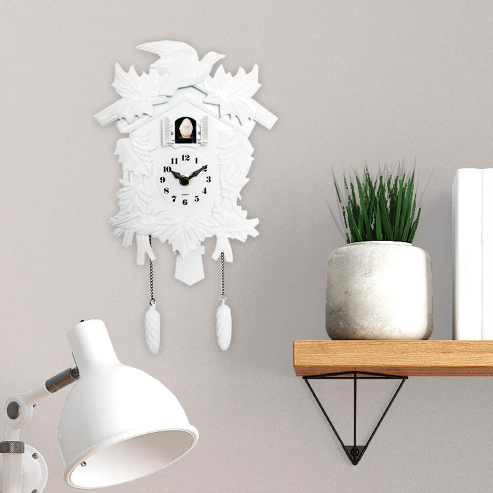 Walplus White Vintage Cuckoo Clock 37cm Image 3