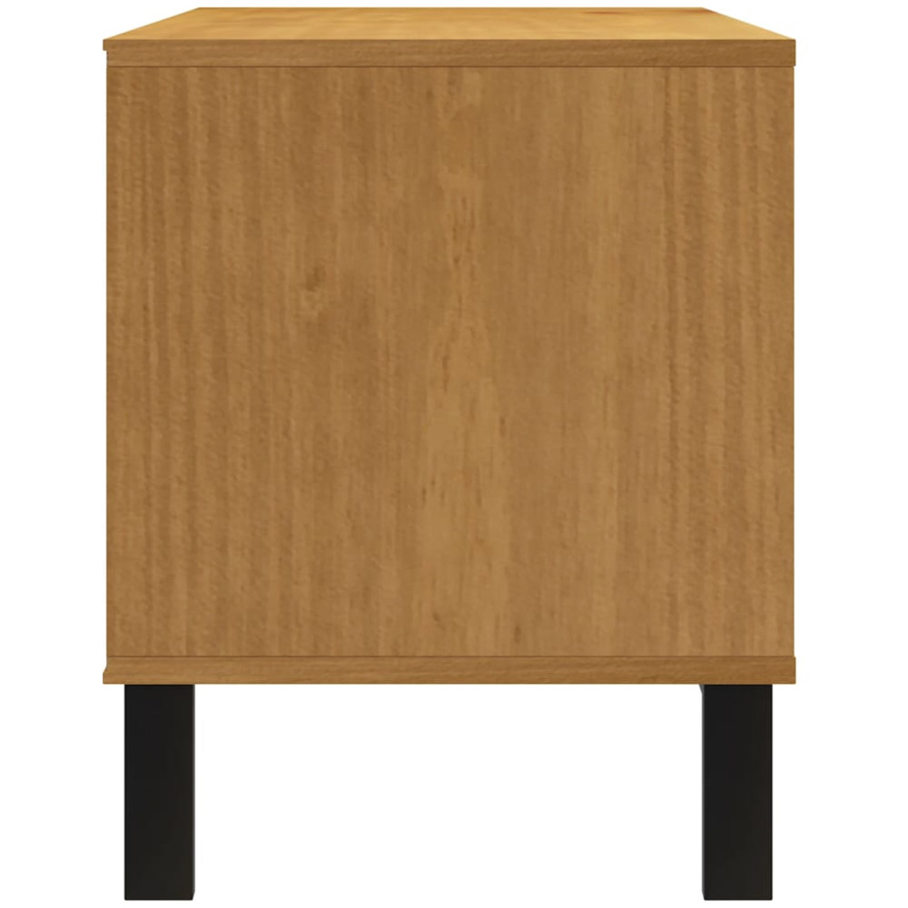 vidaXL Flam 2 Drawer Single Shelf Solid Wood Pine TV Cabinet Image 6
