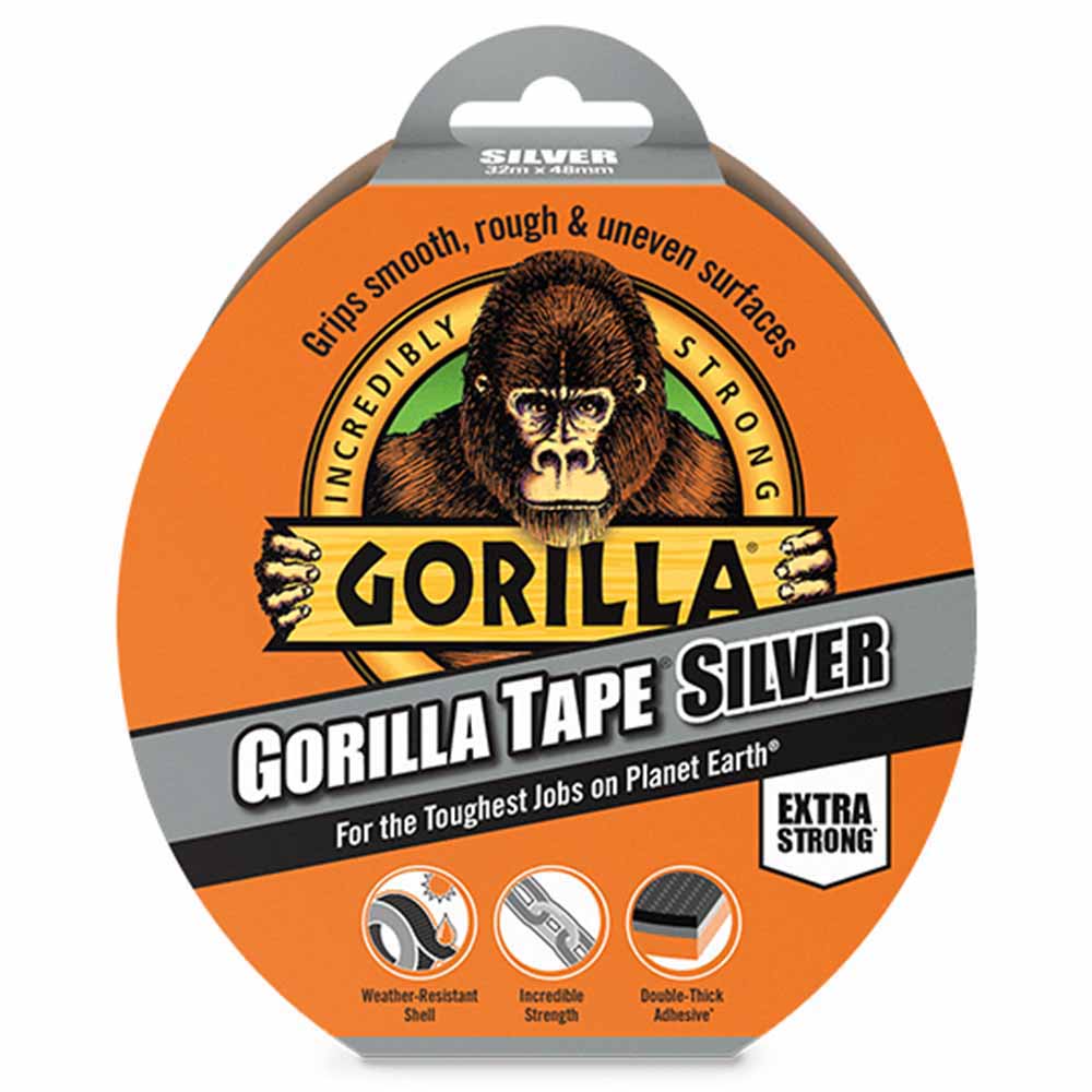 Gorilla Glue Gorilla Tape Silver 32m  - wilko