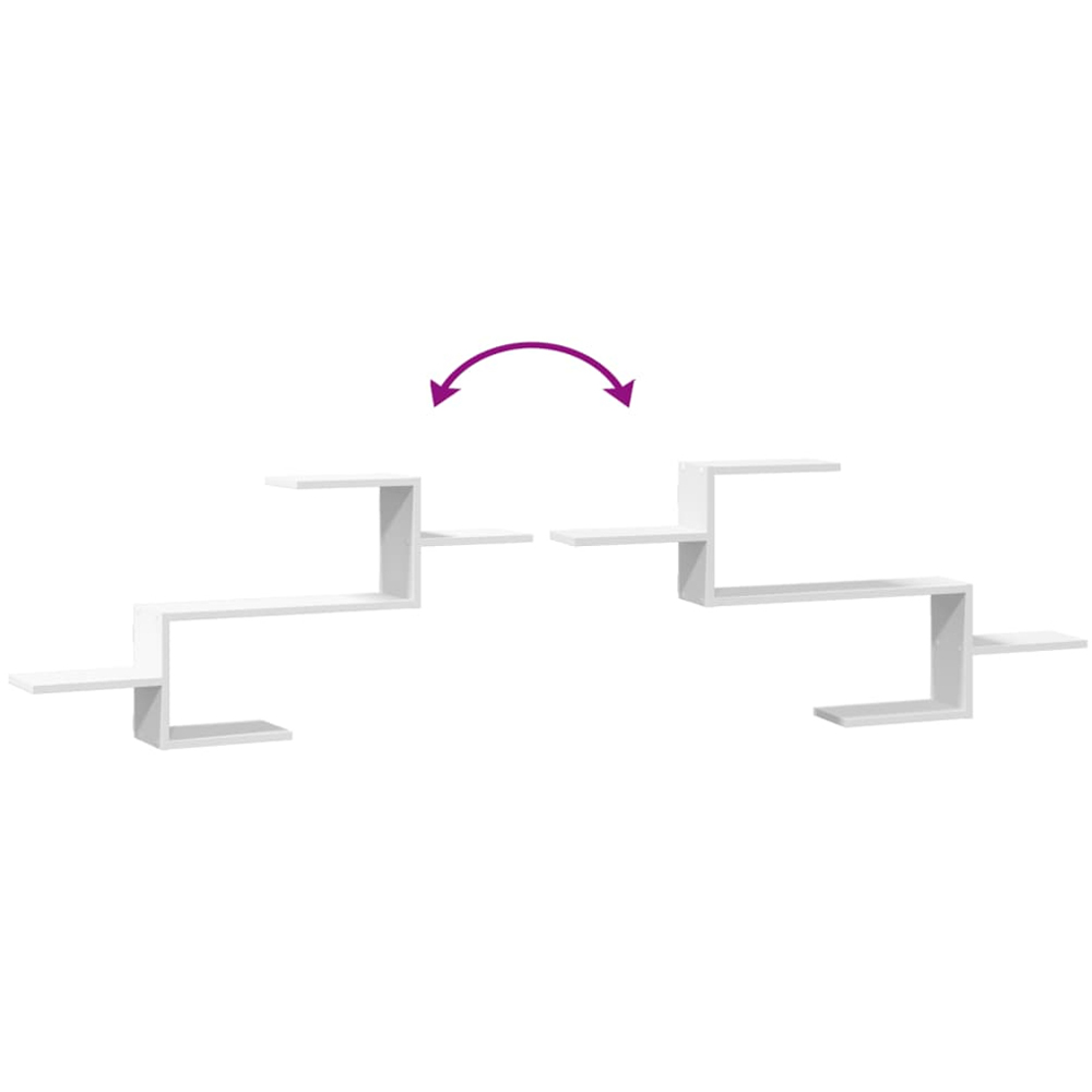 vidaXL 5 Shelf White Floating Wall Shelf Image 6