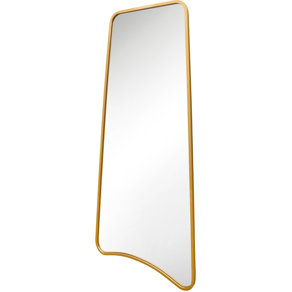 MirrorOutlet The Coartans Gold Metal Trapezoid Outdoor Garden Wall Mirror 200 x 85cm Image 3