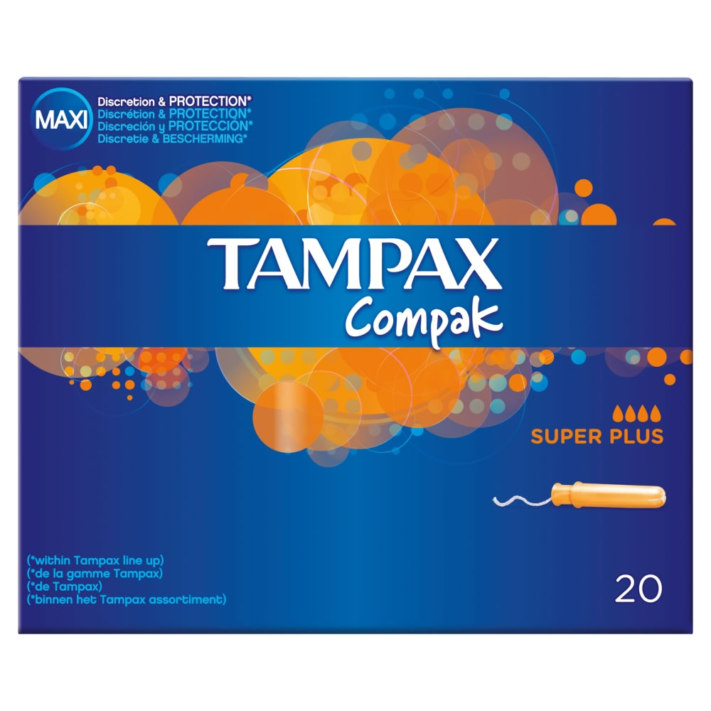 Tampax Compak Super Plus Applicator Tampons 18 pack Image