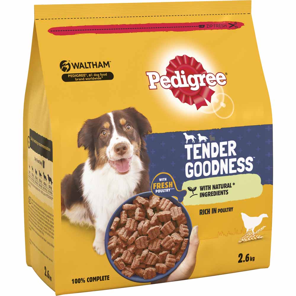 Pedigree Tender Goodness Poultry Dry Adult Dog Food Case of 3 x 2.6kg Image 3