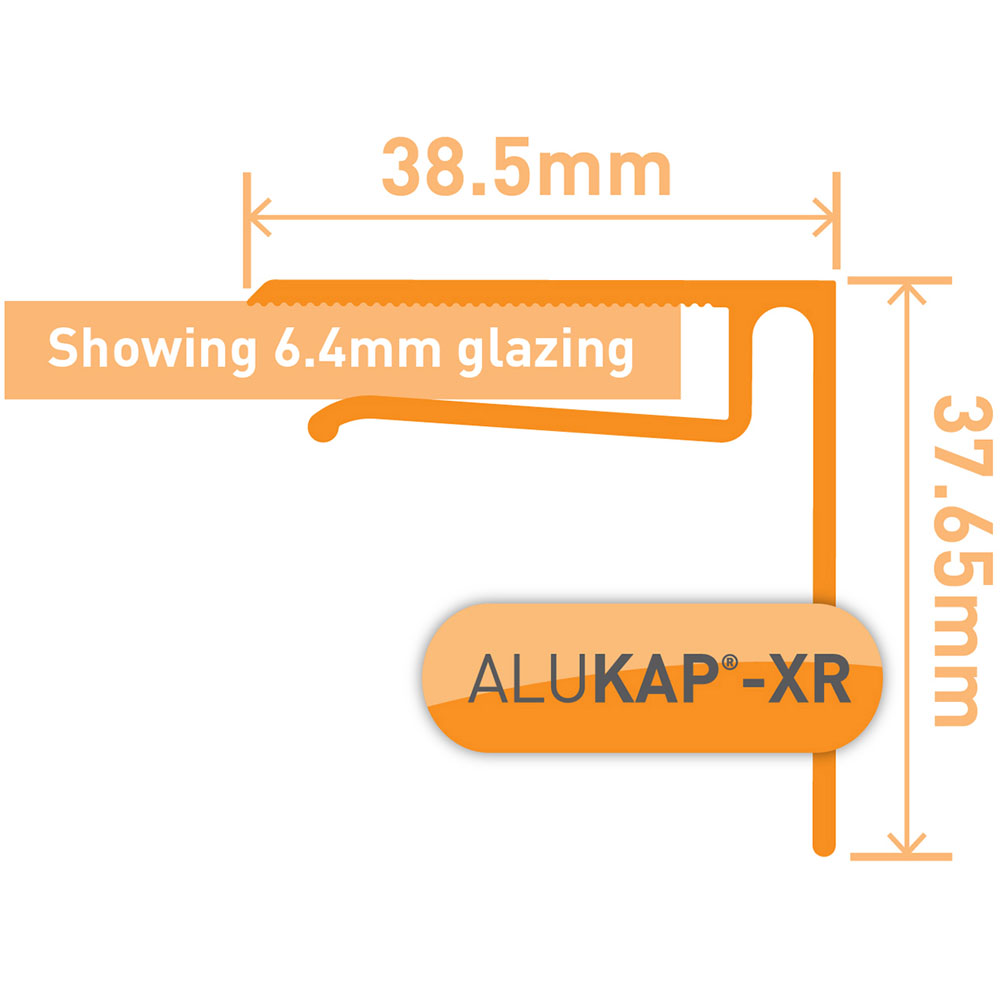 Alukap-XR 6.4mm White End Stop Bar 2.4m Image 3