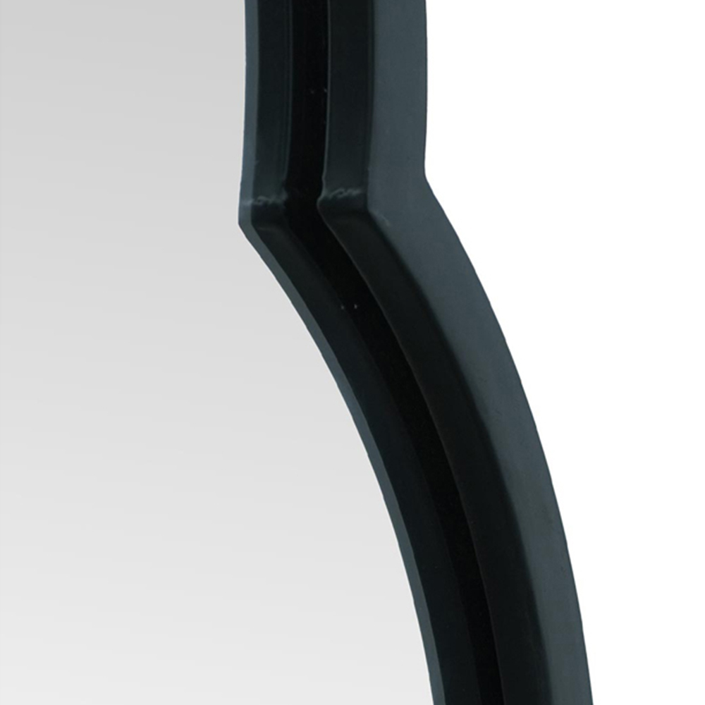 MirrorOutlet The Duplici Black Metal Double Arched Oval Outdoor Garden Wall Mirror 150 x 52cm Image 6