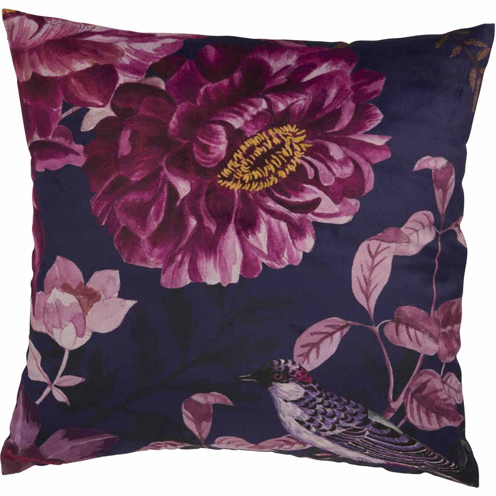 Wilko Printed Velour Cushion 43 x 43cm Image 1