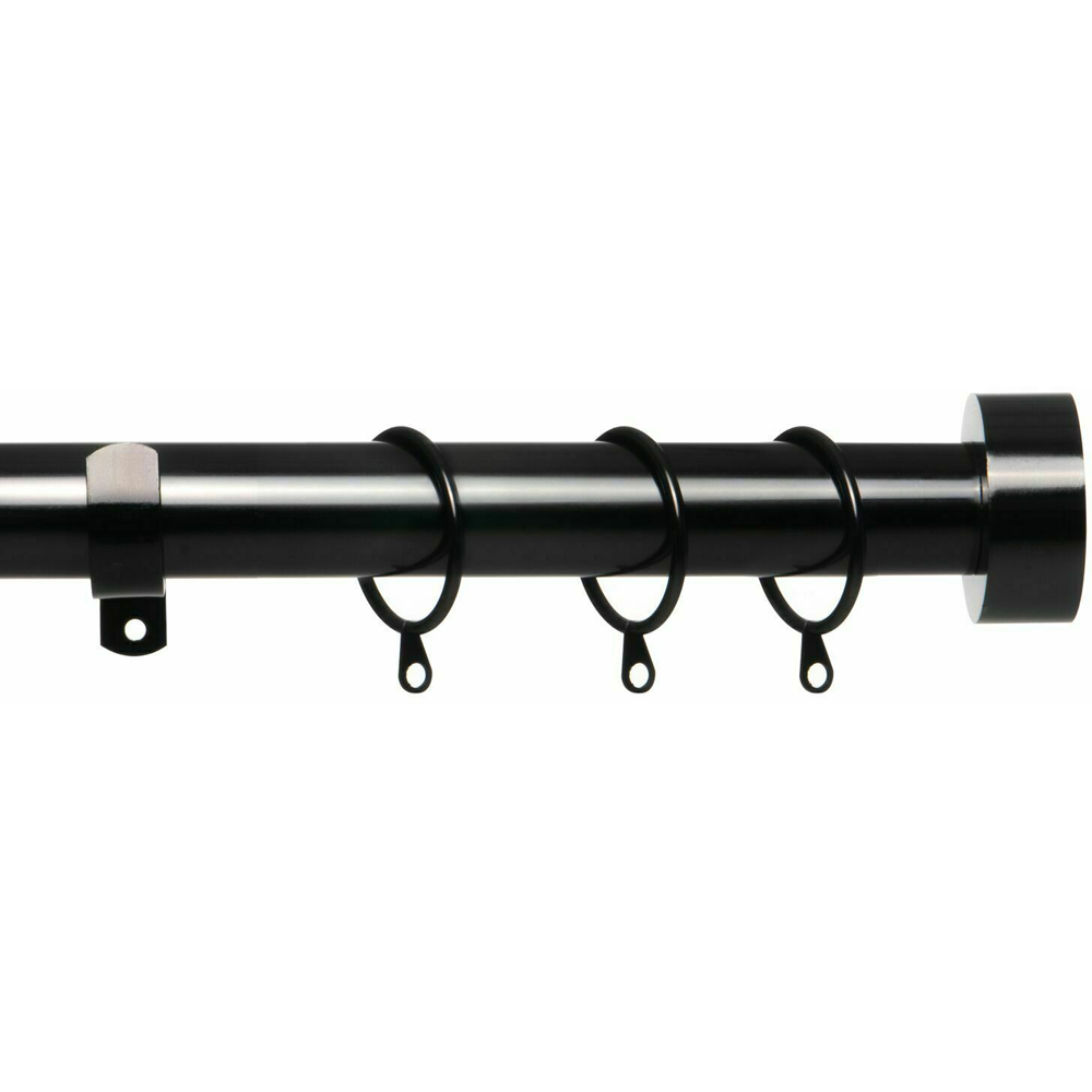Home Treats 40 to 144cm Extendable Black Nickel Flat Curtain Pole Image 1