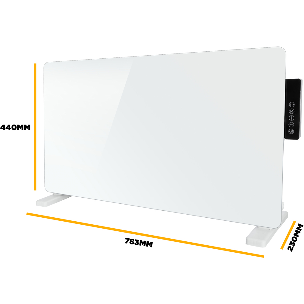 TCP White Glass Heater with Side Control Panel 2000W Image 8