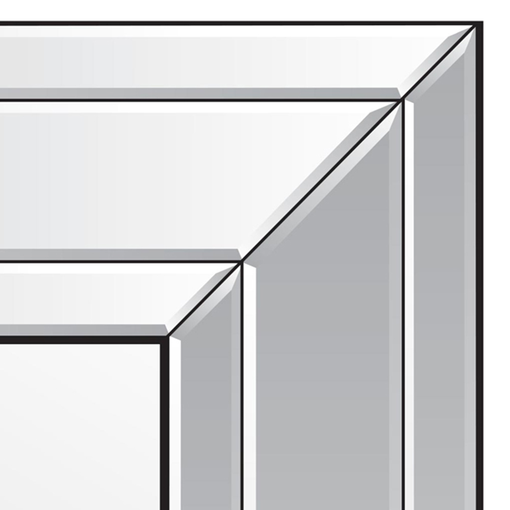 Langley Modern Double Edge Bevelled All Glass Wall Mirror 100 x 70cm Image 4
