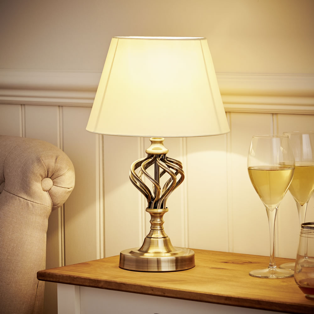 Wilko Brass Swirl Table Lamp Image 7