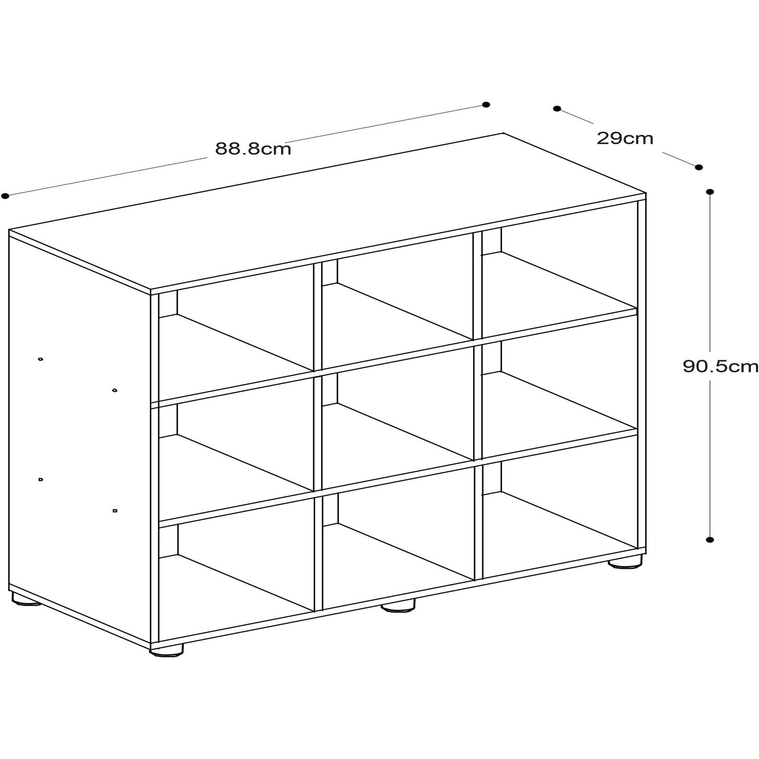 Cuba 9 Compartment Sonoma Oak Storage Unit Image 4