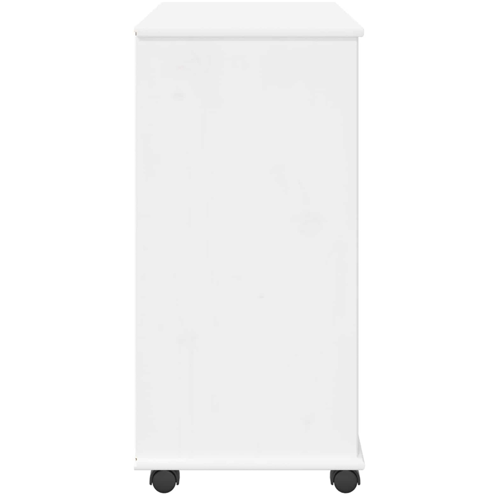 vidaXL Single Door 5 Drawer White Rolling Storage Cabinet Image 5