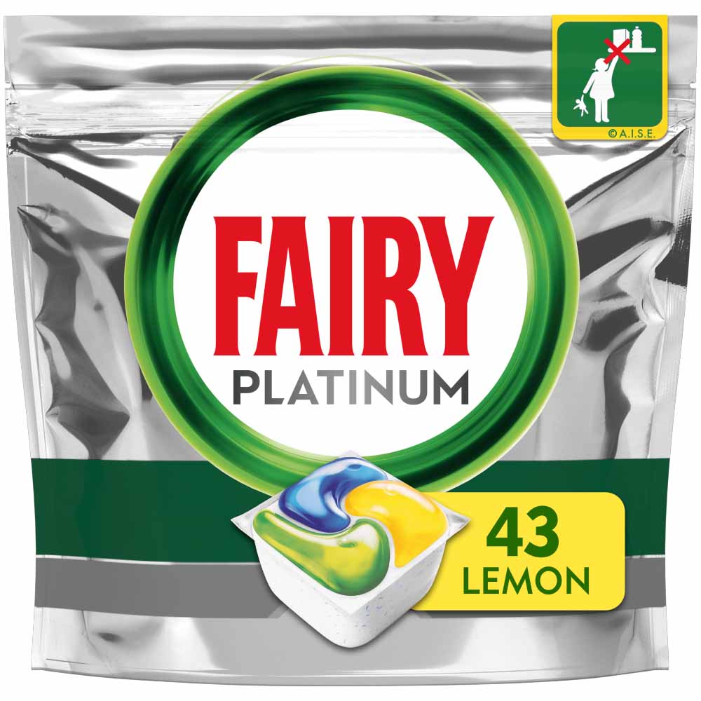 Fairy Platinum Dishwasher Tablets Lemon 43 pack Image 1