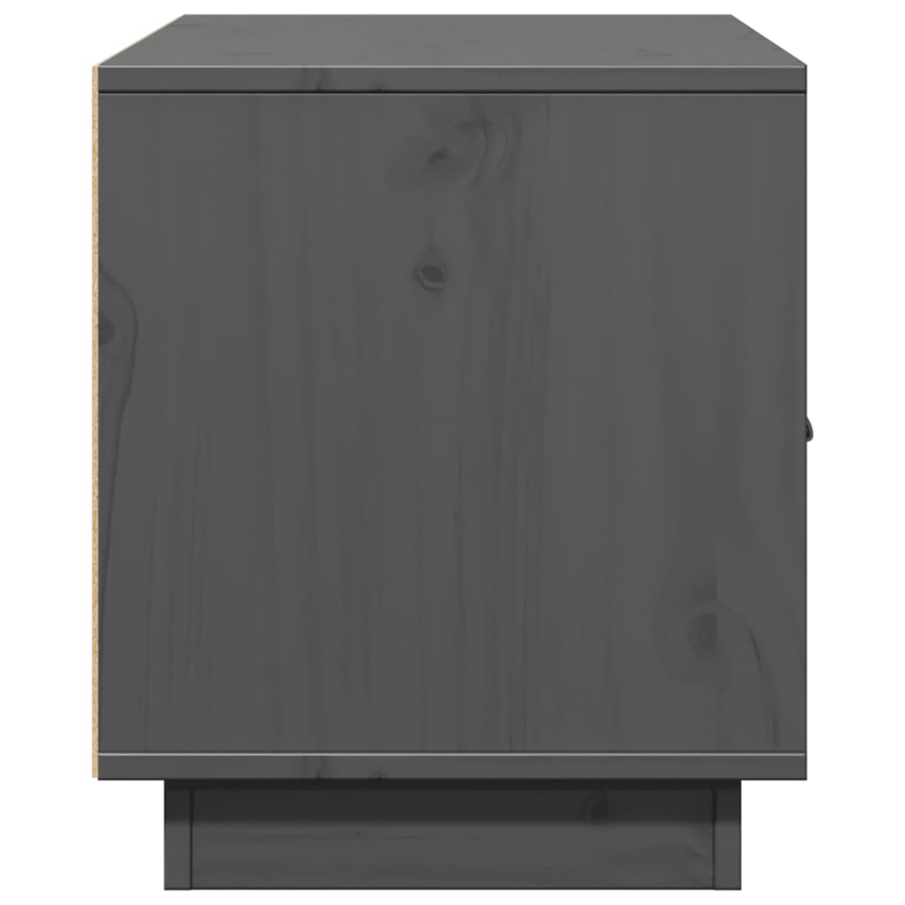 vidaXL 2 Door Grey Solid Pine Wood TV Cabinet Image 6