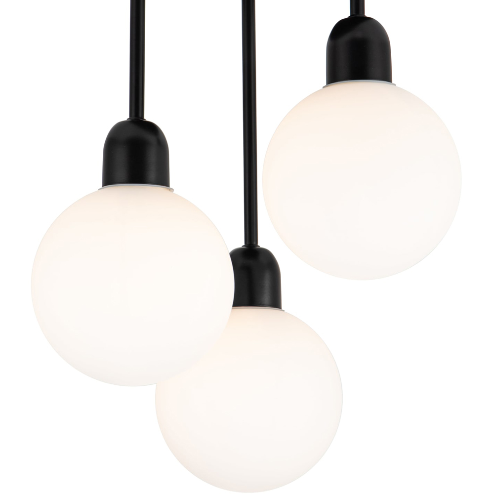 Cosylyte 3 Light Matt Black Opal Glass Ceiling Light Image 4