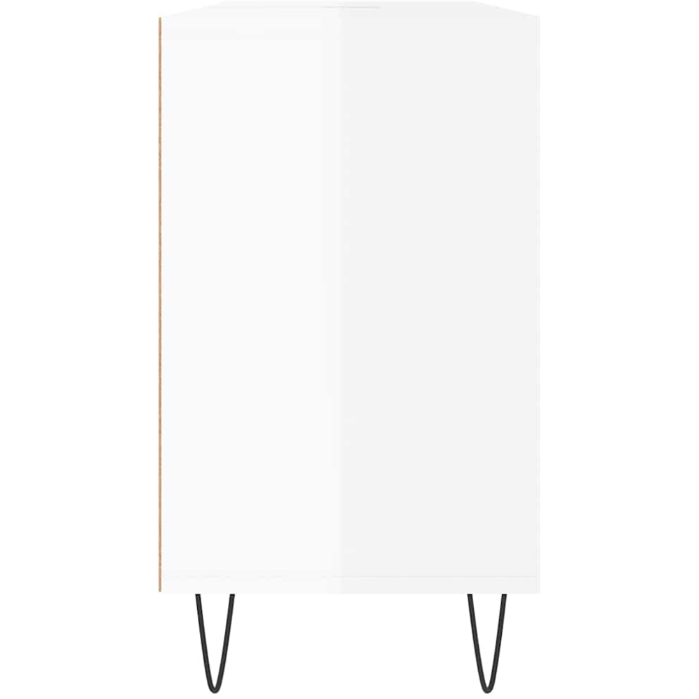 vidaXL Single Door 4 Open Shelf High Gloss White Bathroom Cabinet Image 7