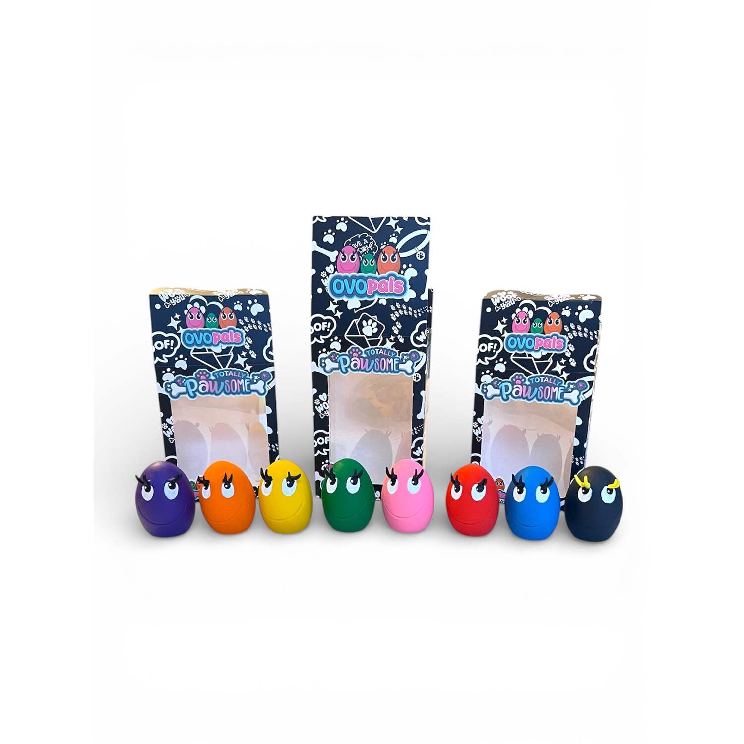 OVO Original Egg Dog Toy Set, 6 Pack, Rainbow Colours Image 3