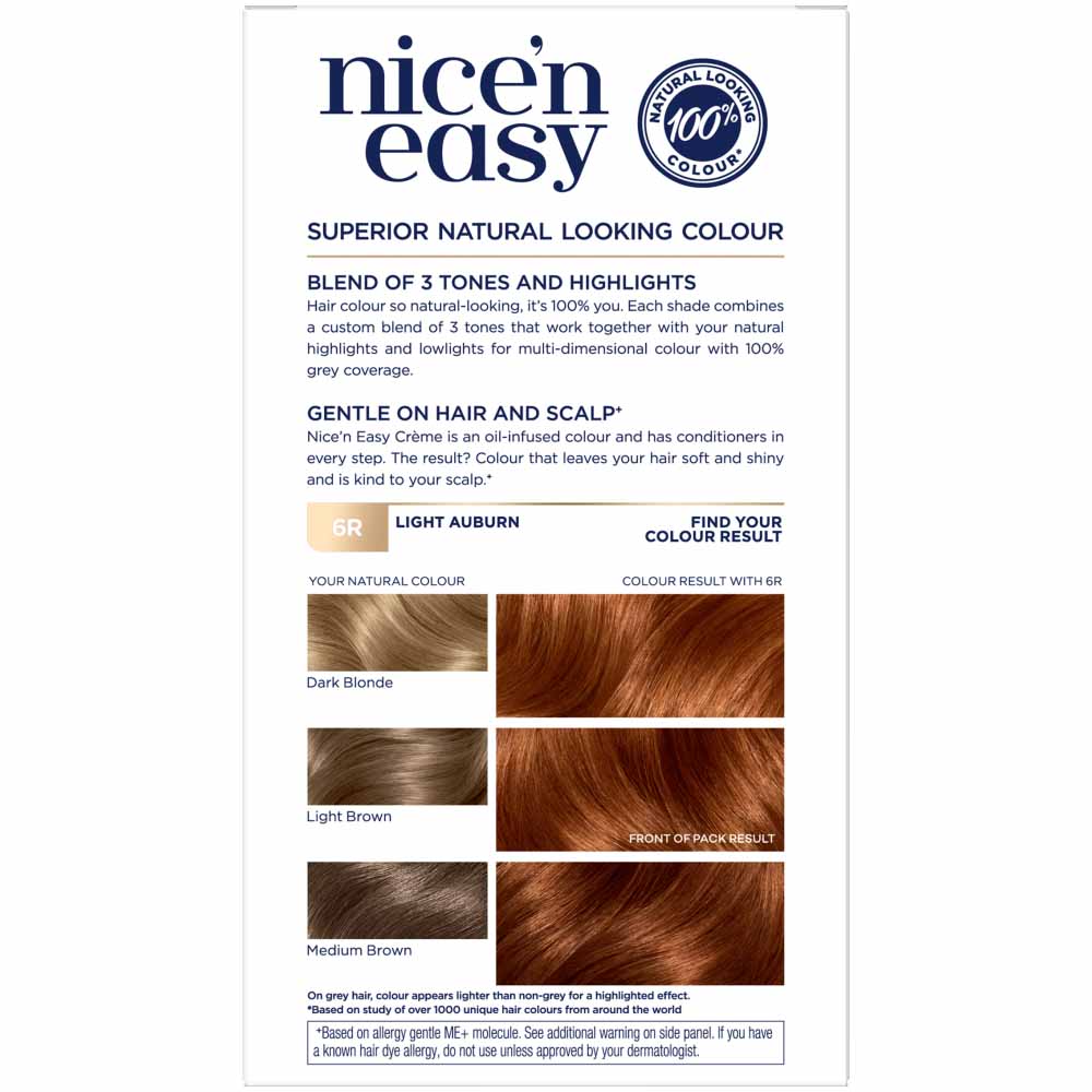 Clairol Nice'n Easy Light Auburn 6R Permanent Hair  Dye Image 2