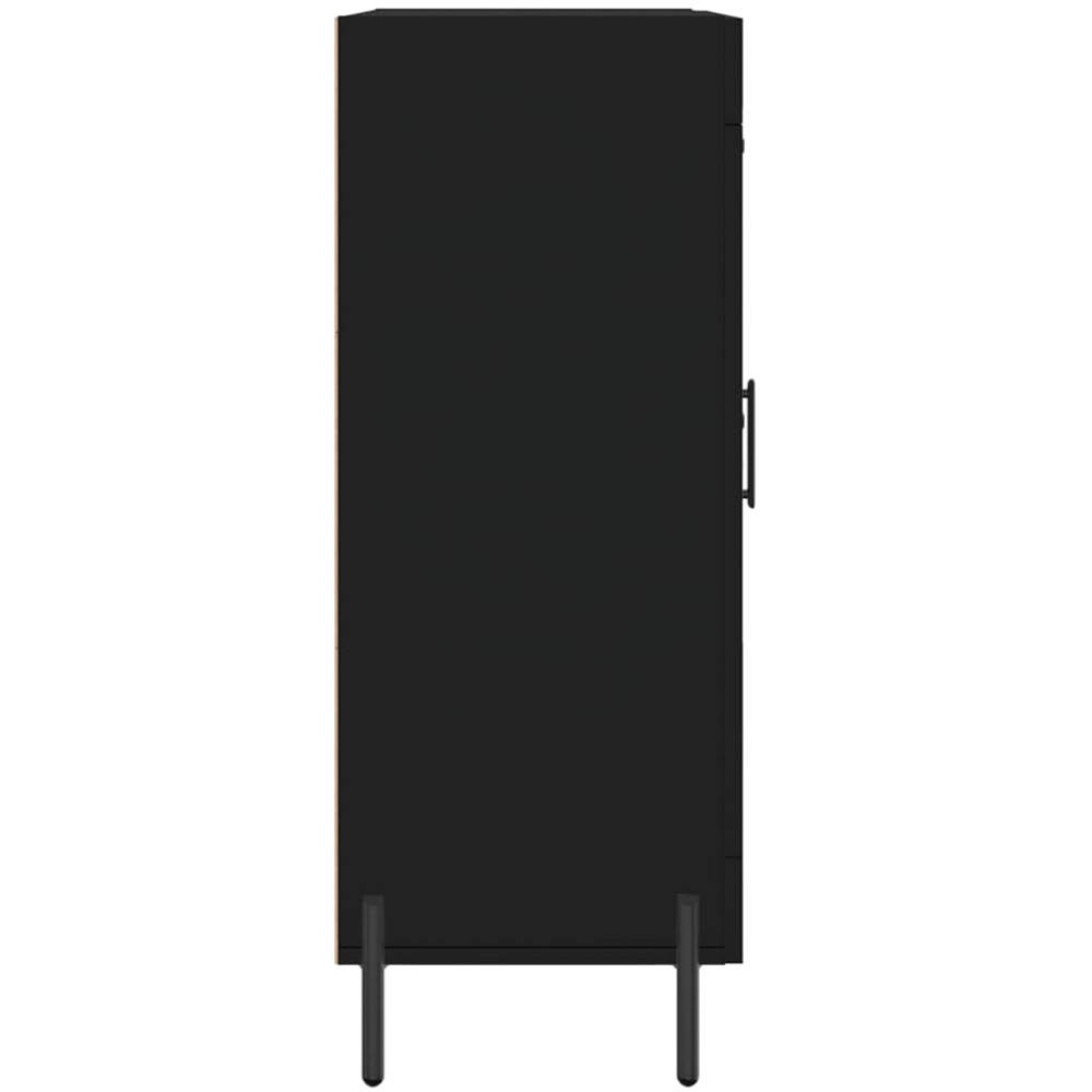 vidaXL Single Glass Door 3 Drawer 2 Shelf Black Wooden Sideboard Image 7