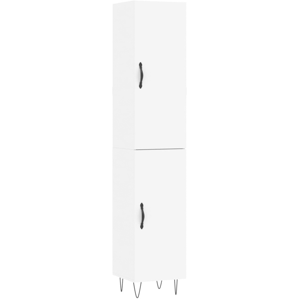 vidaXL 2 Door 6 Shelf White Highboard with Metal Legs Image 2