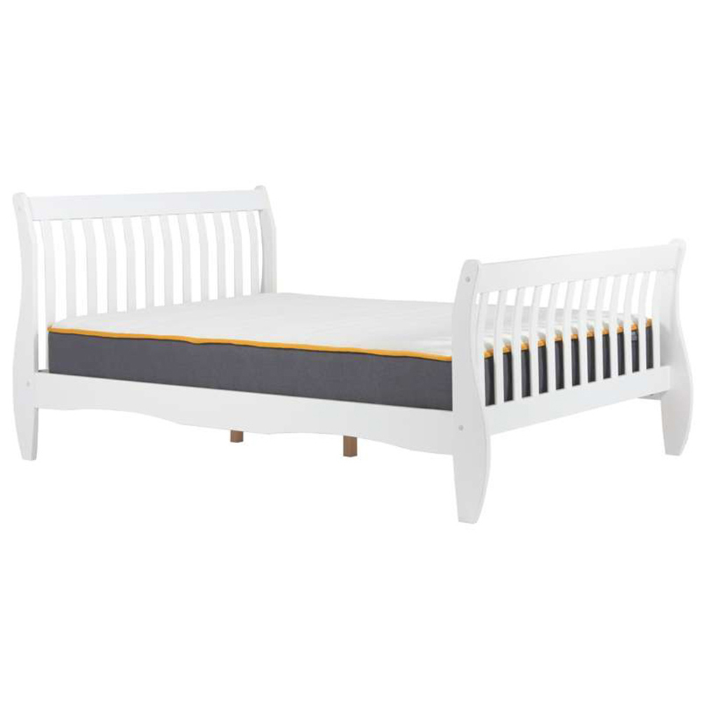 Belford Double White Wooden Bed Image 4