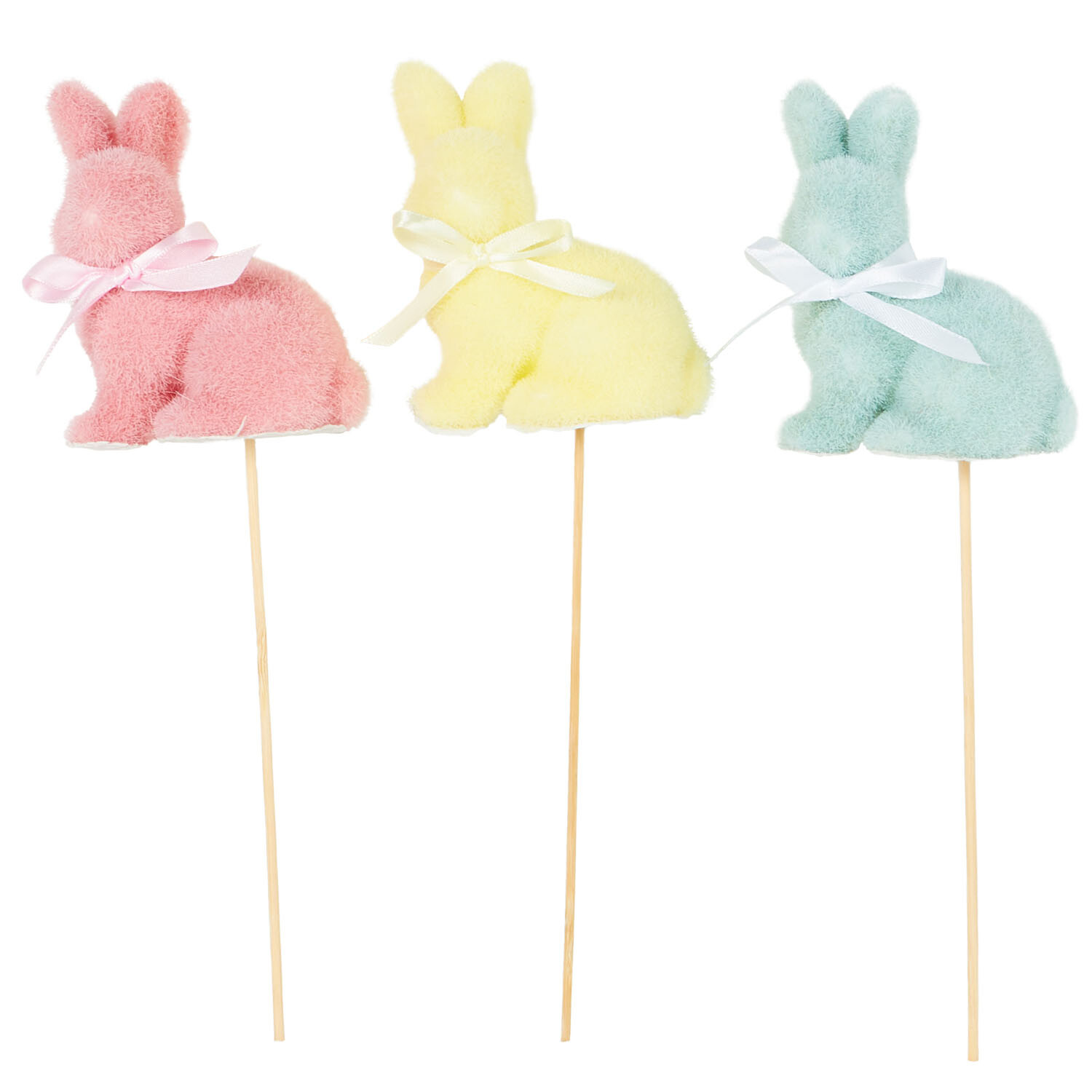 Flocked Easter Bunny Pick Image 2