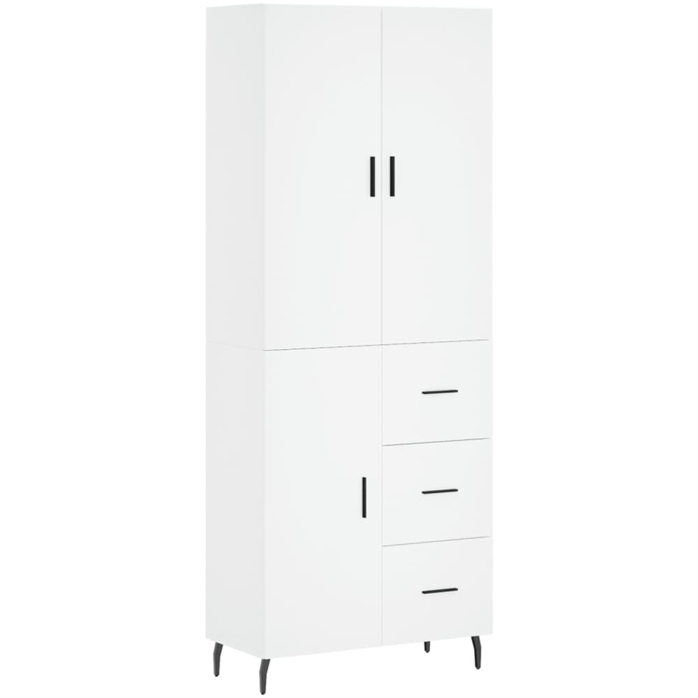 vidaXL 3 Door 3 Drawer White Highboard Image 2