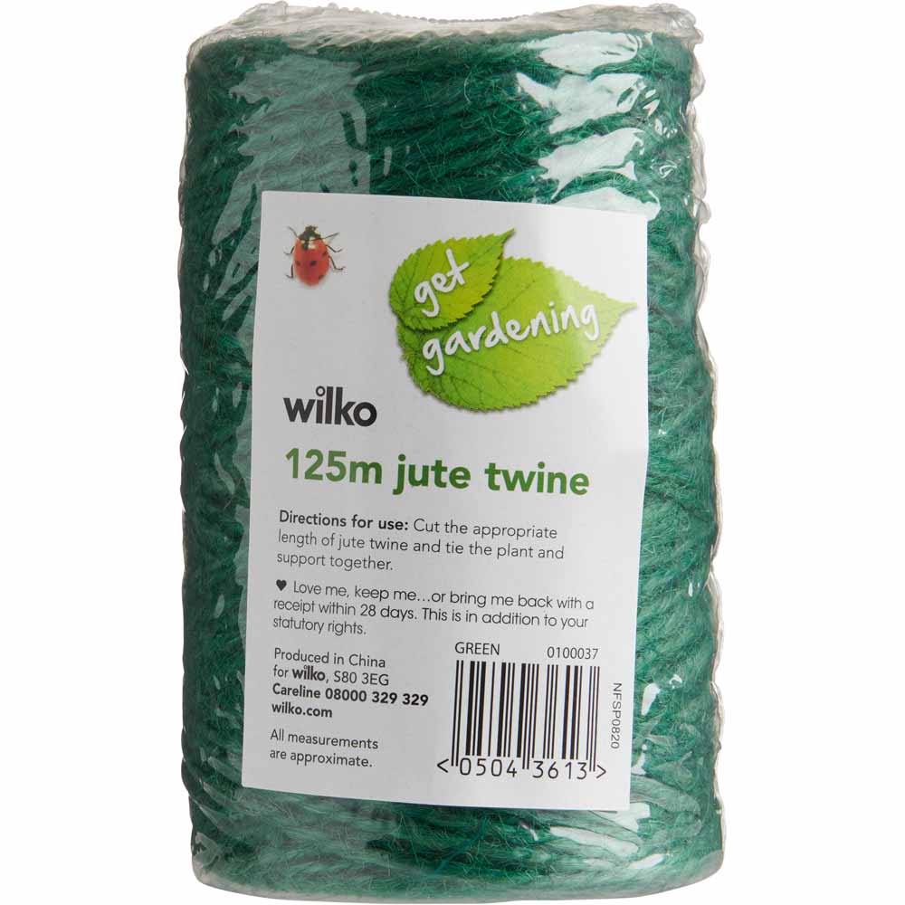 Wilko Jute Twine Green 125m