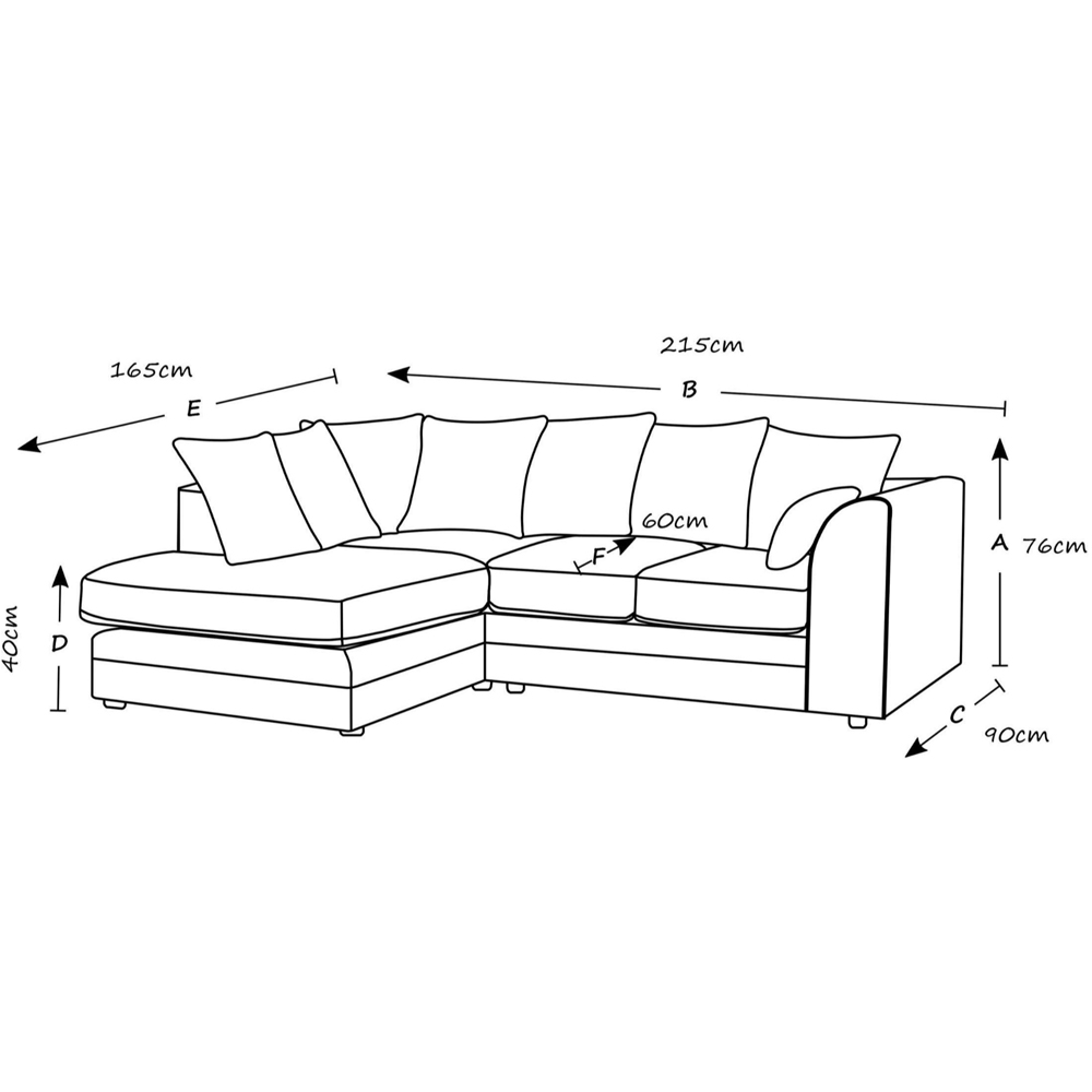 Portland Canolo Luxury 3 Seater Cream Jumbo Cord Left Hand Corner Chaise Sofa Image 3