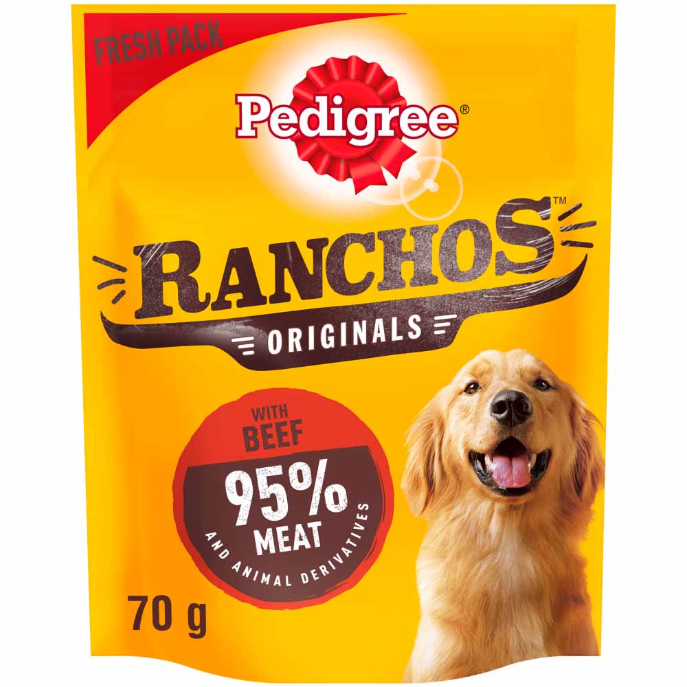 Pedigree Ranchos with Beef Dog Treats 70g Image 1