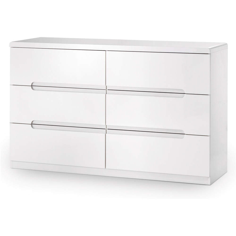 Julian Bowen Manhattan 6 Drawer White Wide Chest of Drawers Image 2