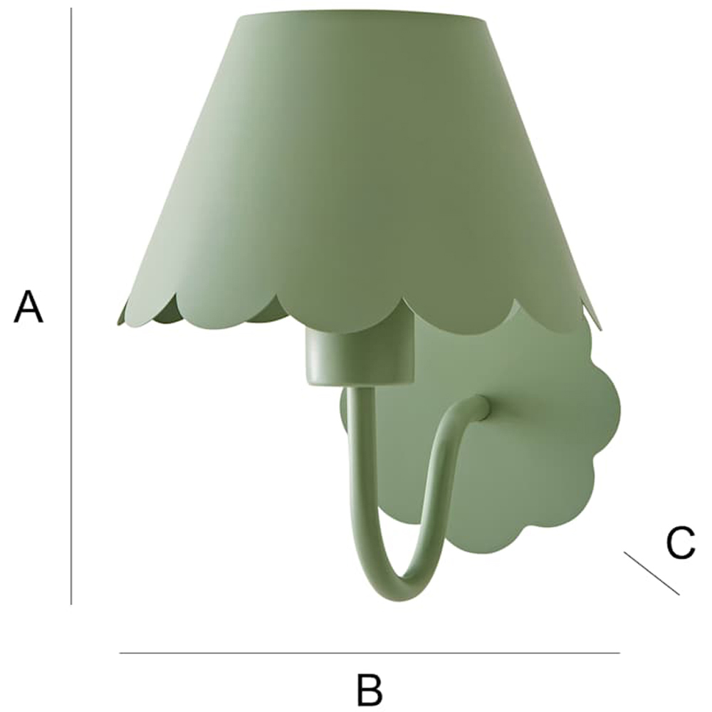 ValueLights Hallie Green Scallop Rechargeable Wall Light 2 Pack Image 8